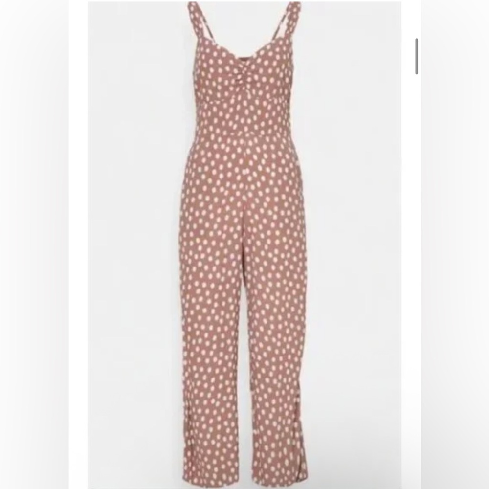 Polka Dot Jumpsuit in Brown and White